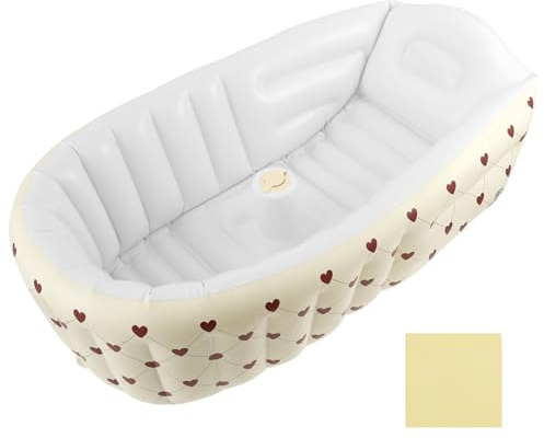 Baby Aufblasbare Badewanne 90x55x30cm Babywanne Aufblasbar PVC Tragbare Duschwanne Baby Kleinkind Badewanne Badewanne Kinder für Neugeborene Babys Kinder Jungen Mädchen