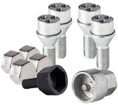 KIT BULLONI ANTIFURTO CON 1 CHIAVE per CERCHI AUTO SPECIFICI PER STELVIO Prodotte dal 2016 in poi - C1 SB 1CH.