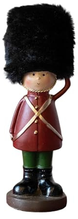 Oshhni Figura di Schiaccianoci di Natale Figura di Schiaccianoci Decorazione Collezionabile Bomboniere per Feste Ornamento in Resina per Scaffali Cassettiera, Saluto