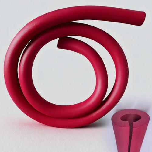 1,5cm Dicke Rohrverkleidung für Heizungsrohre, Vorgeschnittener Rohrisolierung Schaumstoff, Rot/Blau Rohrdämmung, für Solaranlagen und Sprinkleranlagen(Red,2.5cm/0.98in)