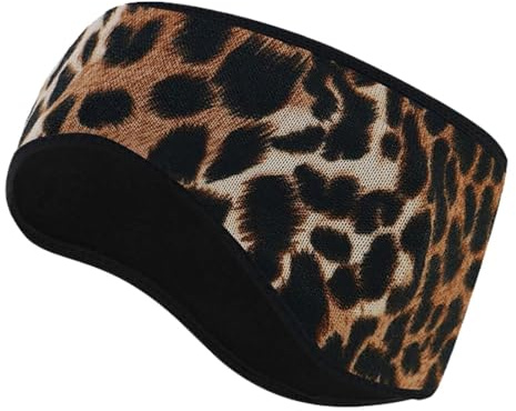 ZXTGBQ Bandeau LéOpard pour Homme Et Femme, Hiver Sportbandeau Cache Oreille, OmplèTe Oreille Extensible Unisexe, Bandeau d'oreille LéGer, Polaire Bandeaude Sport, pour Running, Yoga, Fitness