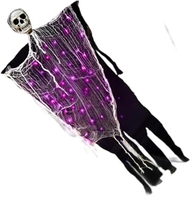 ZEPFJHE Posizione multipla ossessionante scheletri figura Halloween Hanging Decors Design impermeabile per porta giardino spaventare display portatile appeso loop installazione