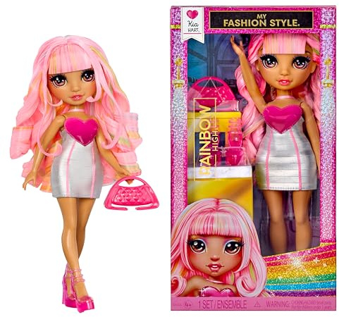 Rainbow High My Fashion Style Bambola - Kia - Bambola alla moda color rosa tenue di 28 cm con abito, borsetta e scarpe, per giocare, snodata, da collezionare, per bambini dai 4 ai 12+ anni
