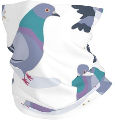 KIJ Bluish PigeonsSun Protection Neck Gaiter - Multifunctional Headwear for Men & Women, Face Mask Bandana for Running, Hiking, Fishing & Outdoor Sports