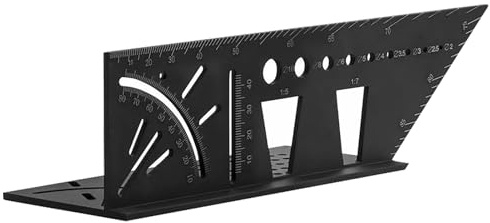 Winkelmessung T-Lineal - 45 90 Grad 3D Holzbearbeitung Quadrat, Präzisionsmesser Layout | Verschiedene Befestigungslöcher Multifunktions-Schreibwerkzeug Herren Papa Make Holz