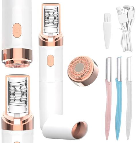 2-in-1 Facial Epilator for Women, Face Epilator Women, USB Rechargeable Portable Facial Hair Remover for Face Lip Chin Leg Arms