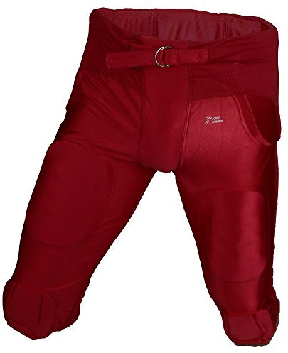 Active Athletics American Football Hose 7 Pad All-In-One spelbyxor – röd storlek 2XL
