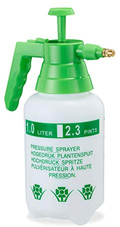 Relaxdays Pumpsprühflasche, einstellbare Messingdüse, Pflanzen Bewässerung, Schädlingsbekämpfung, 1l Drucksprüher, grün | Pflanzen Bewässerung, Schädlingsbekämpfung, 1l Drucksprüher