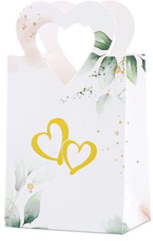 50 Pcs Hochzeit Geschenkschachtel Weiß Klein Geschenkbox mit Elegantes Design Papierschachteln für Hochzeit Gastgeschenk Geburtstag Kommunion Geschenkverpackung Konfirmation Taufe Deko usw.