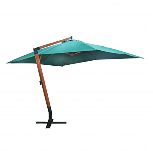 QIONGHA Ampelschirm, Balkon Sonnenschirm, Marktschirm, Garten, Balkon Schirm, Sonnen Schirme, Balkonschirm, Holz grün 4 x 3 m