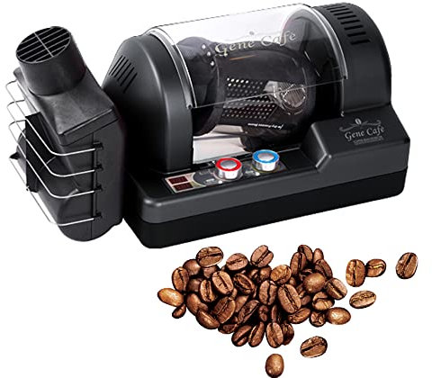 MNSSRN Small Coffee Bean Roaster, Household Electric Coffee Bean Nut Peanut Cashew Nut Chestnut Roaster, Temperature Adjustable Coffee Shop/Home,Black