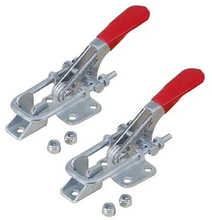POWERTEC Toggle Clamp, 400 lbs Holding Capacity, 323 Adjustable U Bolt Latch w/Antislip Hand Grip for Woodworking Jigs & Fixtures, Tire Carrier, Tool Box, Cabinet (20310-P2), 2 count, Pack of 1