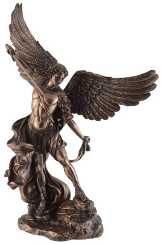 VOGLER Joh. Vogler GmbH Erzengel HL. Michael kämpft mit Schwert - bronziert Skulptur Figur Engel