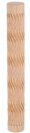 sourcing map Holz-Tonroller, Wellenform, 15 cm x 2 cm, Buchenholz, Textur-Rollen, Prägeholz, Musterroller für Ton DIY