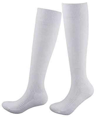 F Fityle Fechtsocken für Herren, Fechtsocken für Damen, lang, schützend, Fechtstrümpfe, Unisex, für, Softball, Mädchen, Jugendliche, Weiß, l
