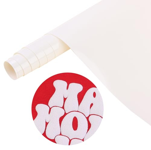 Tintnut 3D Flock Film Plotter Film Textile, White Foam Iron-On Transfers for Textiles, 10 x 6ft for Creative Iron-On Transfers - Perfect, Plotters and Transfer Presses