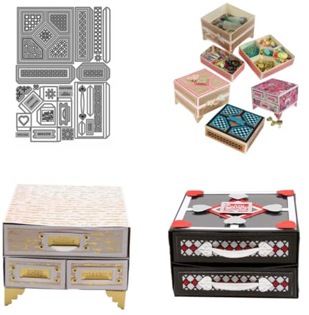 Sredwtk Aufbewahrungsbox Stanzschablonen Schachtel Stanzschablonen Boxen Metall Prägeschablonen Stanzmaschine Stanzformen Schablonen für DIY 3D Hochzeitgeschenkbox Keksbox Süßigkeitenbox