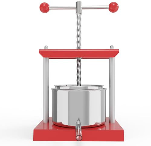 SQUEEZE master Prensa de frutas 0,8 galones/3 litros, tintura de queso hierbas fruta vino prensa manual, acero inoxidable y hierro para jugo, sidra, vino, aceite de oliva