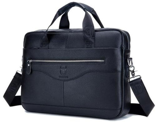 Wuyangcun 15,6 Zoll Leder Aktentasche Laptop Messenger Bag Business Travel Satchel Bürotasche für Damen und Herren