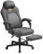 SONGMICS HOME Gaming Chair, Ergonomic Computer Chair with Footrest, Video Game Chair with Headrest, Cotton-Linen Fabric, Adjustable Height, Dove Grey OBG072G02