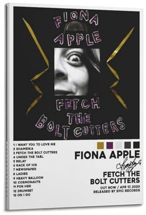 Szzmyo Fiona Apple Posters Fetch The Bolt Cutters Album Poster Decorative Painting Modern Aesthetic Canvas Poster Bedroom Art Living Room Decoration Poster 08x12inch(20x30cm) Frame-Style
