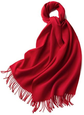 tuwiwol Weicher Kaschmir Wollschal, warm, gemütlich, vielseitig, einfach zu kombinieren, langlebig, langlebig, Stoff, Winter Feinstrickschals, Rot