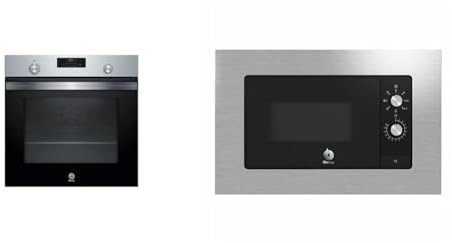 Balay 3HB4841X2 - Horno, Multifunción, A, Encastrable, 60 cm, 71 l, 7 F & 3CG6112X3 - Microondas Incorporado, mecánico, Encastrable con marco inox, 38 cm, 20 l, 5 F