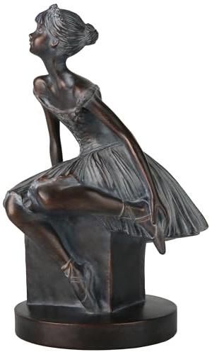Grace4Joy Ballerina Figurines - Ballerina Statues Resin Bronze Finish Sculpture Vintage Home Decor, Hand Painted Ballet Girl Figure for Dancer