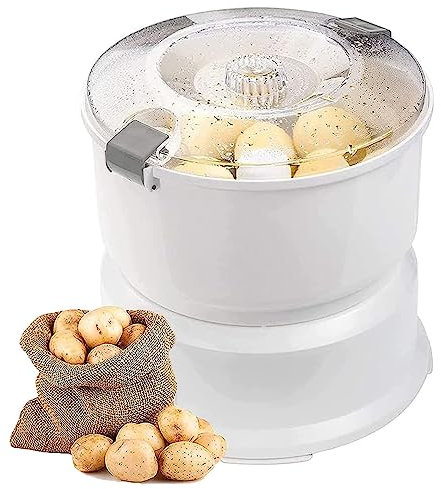 LVSEWOA Peladora de Patatas eléctrica, peladora de Verduras Totalmente automática, peladora de Patatas y Verduras eléctrica automática, operación con un botón, para Cocina casera y Restaurante