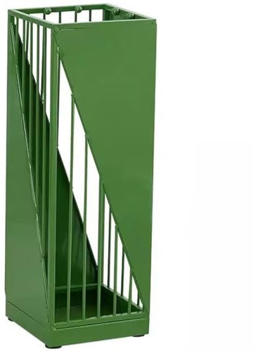 Regenschirmständer im nordischen Stil für Hotel-Lobby und moderne Büroinstallation, kostenloses Design, grüne Farbe, Regenschirmhalter mit hohlem Design.