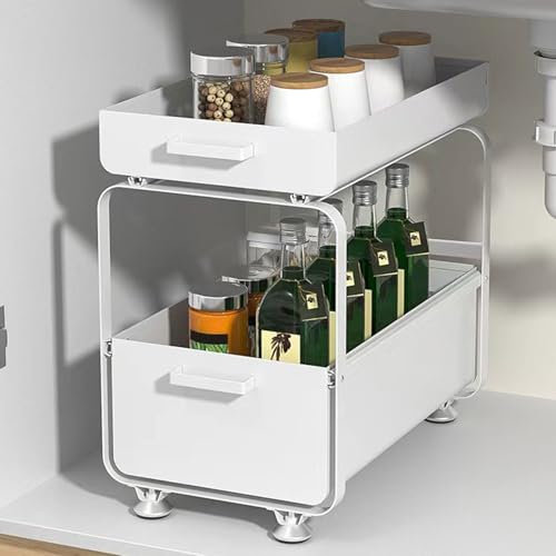 Onxyrbyte Organizador Cocina,Organizador Bajo Fregadero,Organizador Bajo Fregadero Cocina,Organizador Debajo Fregadero,Organizador Mueble Fregadero,Deslizable,para Cocina,Bajo Fregadero