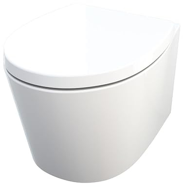 Primaster Wand WC spülrandlos Lorsa Tiefspüler weiß inkl. WC Sitz Wand-WC
