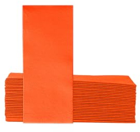 VelaHub Soft Point 50 Servietten, 1/8 Falten, Hochwertige, Einwegserviette, 32x38 cm, Orange