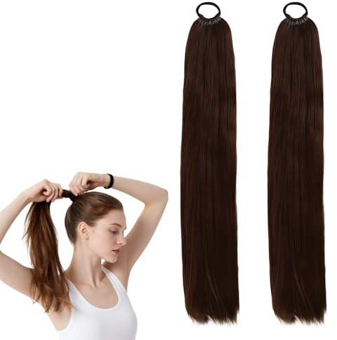 Pferdeschwanz Haarteil Perücke, 2 Stück Perücke Zopf Extension, 70 cm Länge, Für Hochzeiten, Partys Und Täglichen Gebrauch, Natürlicher Look, Einfache Anwendung Kosmetik