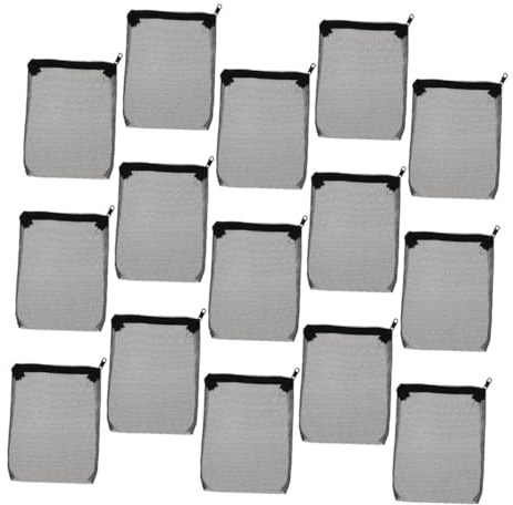 ifundom 15pcs Fish Tank Filter Bags Black Mesh Reusable Aquarium Filter Media Bags Zippered in Aquarium Filtration