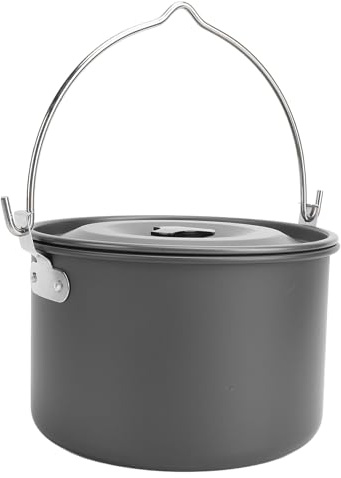 Srliya Pot Colgante de Campamento Gran Capacidad Aleación de Aluminio Anti Stick Multifuncional Multifuncional Resistente a la Fogata Resistente a la Fogata de la Olla Colgante para