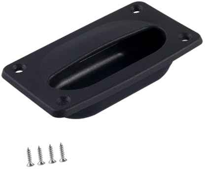 kowaku Maniglia di Ispezione Rettangolare, Maniglie da Incasso per Piastra per Pavimento del Ponte, Maniglioni per Copertura del Ponte per L'uso su Kayak, Yacht, Nero