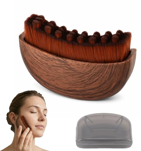 Denash Cepillo Facial de Contorno Linfático, Drenaje Linfático de Precisión y Masajeador Facial de Cepillado Seco para Esculpir el Cuello, la Barbilla y la Cara (con tapa)