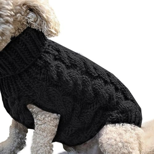 FmtwPhn Suéter de Cuello Alto para Mascotas - Cálida Chaqueta de Lana con Cuello Alto para Perro,Perro suéter Suave Engrosamiento cálido Cachorro Perros Camisa Invierno Cachorro suéter para Gatos