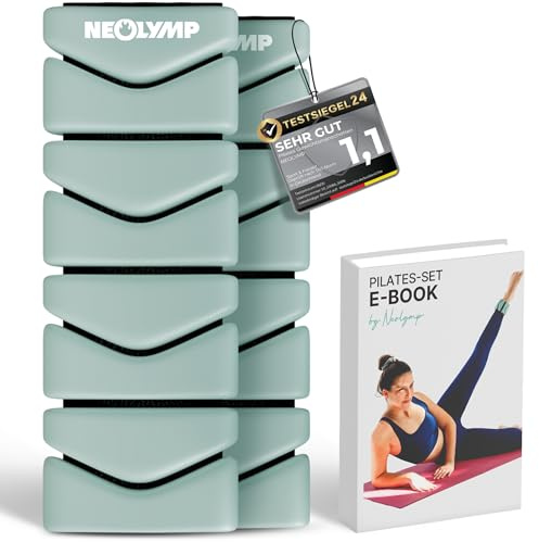 NEOLYMP Pilates Gewichtsmanschetten 2er Set – je 0,5 kg Ankle Weights aus Silikon – verstellbare Gewichte für Beine & Arme – schweiß- & wasserabweisende Knöchelgewichte