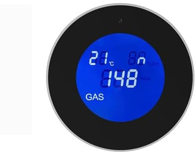 Rilevatore di gas, Sensore di allarme for gas naturale Tuya Wifi con funzione temperatura Rilevatore perdite combustibile LCD App per lavoro e casa(Gas add Valve)