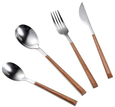 Bergner NATURALLY Juego de 24Pzs de cuberteria(6 cuchillos + 6 tenedores + 6 cucharas + 6 cucharillas) en Acero inoxidable