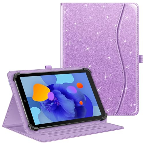 Fintie Universal Tablet Hülle für 10 10.1 11 Zoll Tablet, Glitzer Lila | Multi-Winkel Hülle Universal für 9-11 Tablet, Laptok/AWOW/Whitedeer/Hasskya/TABWEE/DOOGEE 10 Zoll, DOOGEE U11/Tab G6 11 Zoll