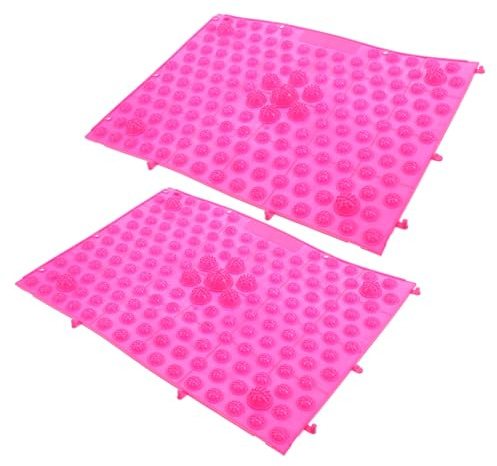 ADOCARN Esterilla de Acupresión para Masaje de Pies Rosa Portátil Antideslizante de Material Tpe Rectangular 2 Piezas Adecuado para Relajación y Fiesta de Halloween