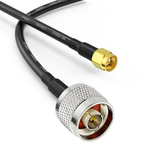 Superbat Verlustarmer N-Stecker auf SMA-Stecker mit wetterfesten Steckern, RG58-Kabel (7,5 m) für Zellantenne