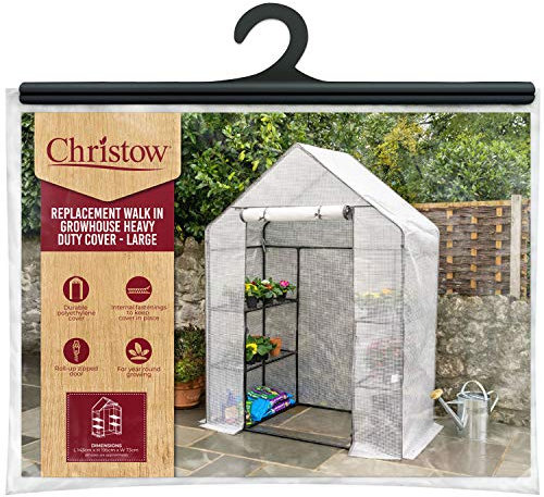 Christow Walk In Greenhouse Cover Replacement, Reinforced Growhouse Cover, H195cm x W143cm x D73cm, Heavy Duty COVER ONLY