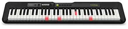 Casio LK-S250AD 61 Touch-Sensitive Key-Lighting Portable Electronic Keyboard in Black with Dance Music Mode with AC Adapter Included