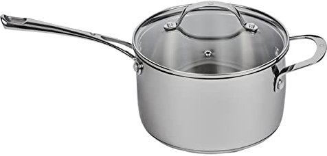 Swiss Diamond Stainless Steel Saucepan with Lid – Sauce/Cooking Pot for Induction, Gas, and Other Stoves – Oven-, Dishwasher-Safe, Mirror Finish Cookware by (3.6 Qt.)