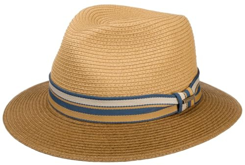 Stetson Romaro Toyo Traveller Strohhut UV-Schutz 40+ Damen und Herren Frühling Sommer braun M (56-57 cm)