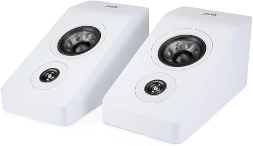 Polk Reserve R900HT Atmos Speakers White | Dolby Atmos for 3D Multidimensional Sound, 1 Pinnacle Ring Tweeter & 4 Turbine Cone Woofer, IMAX Enhanced, Wall Mountable